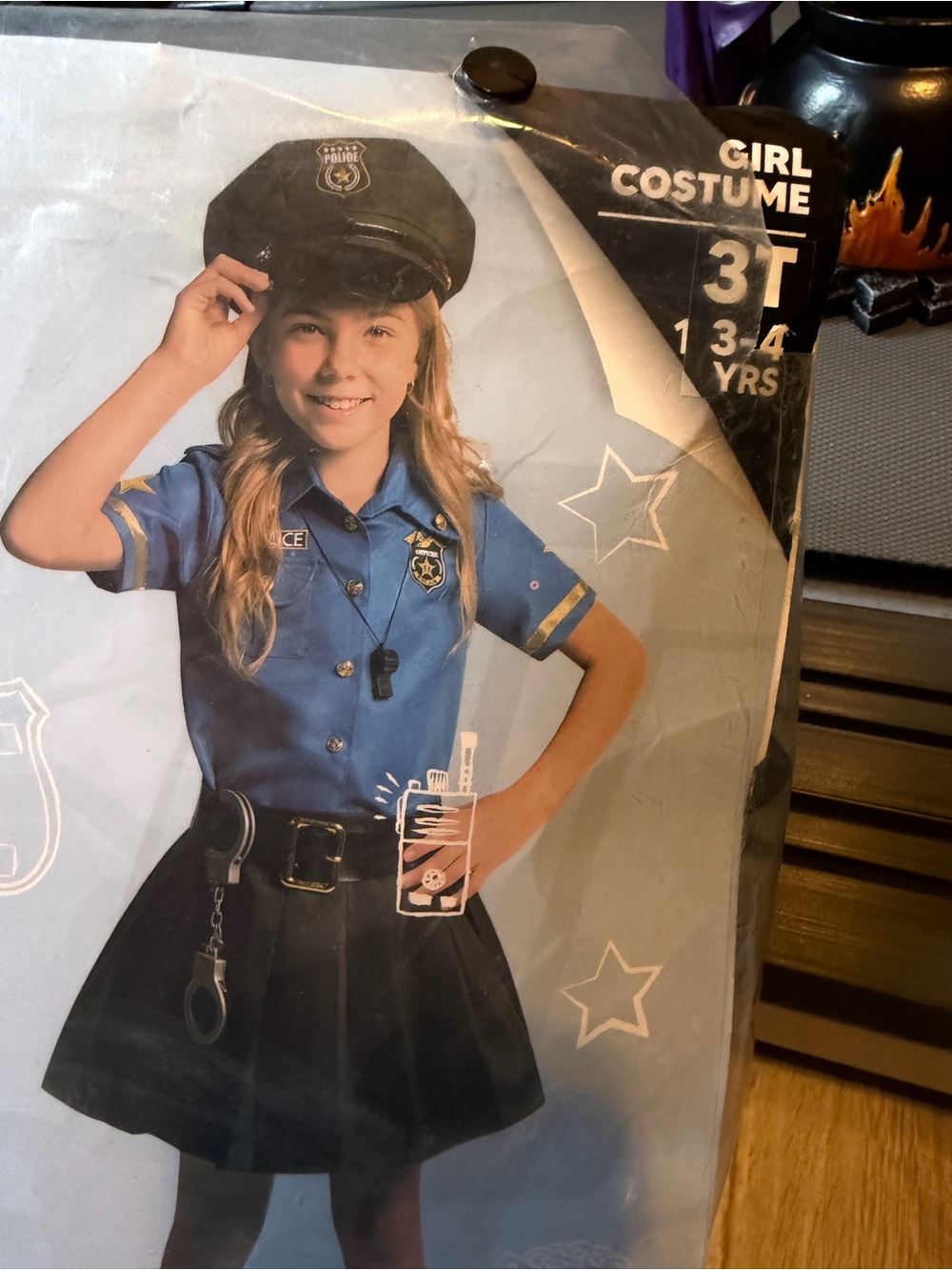 Kids Police Officer Costume for Girls - Blue and Black